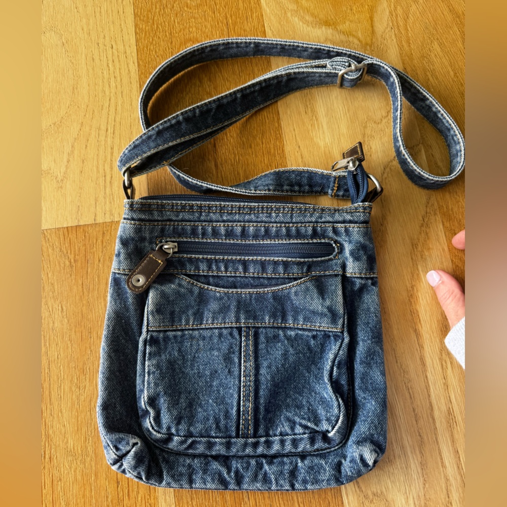 Denim Blue Jean Crossbody Bag Purse - Picture 2 of 8